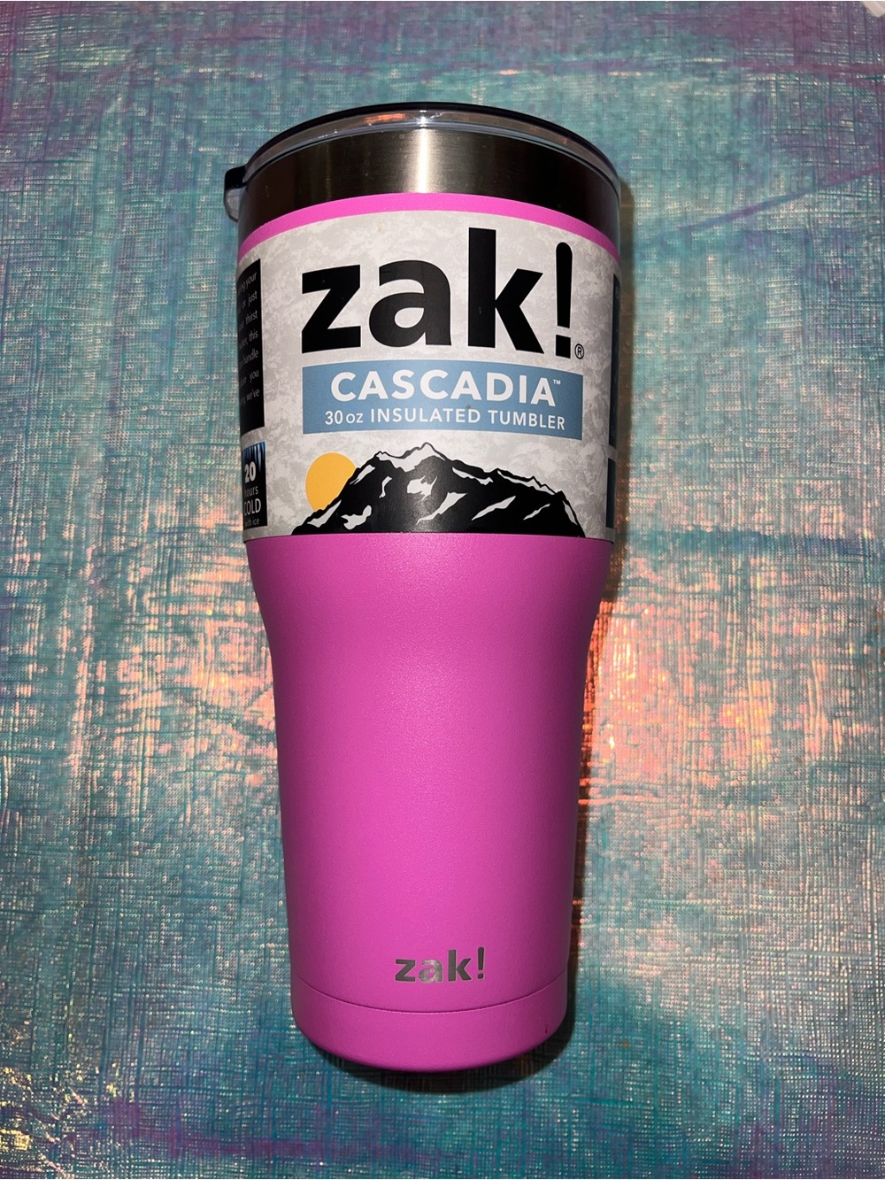 Zak! Designs Cascadia 30 oz Insulated Stainless Steel Tumbler Hot Pink NEW